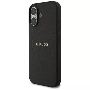 Guess Grained Ring MagSafe Case for iPhone 17 - Black