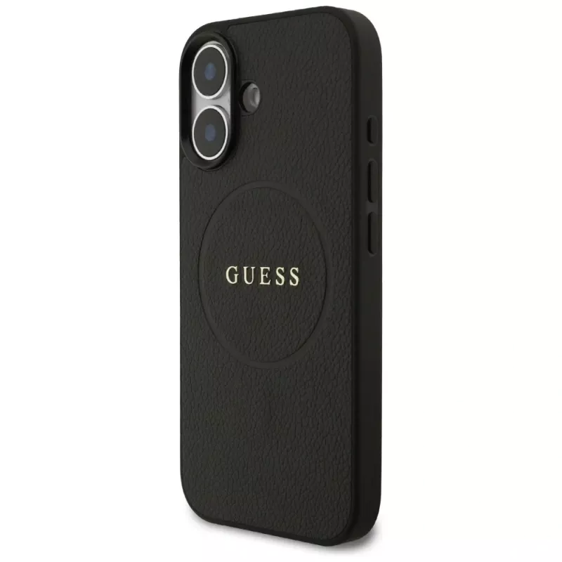 Guess Grained Ring MagSafe Case for iPhone 17 - Black
