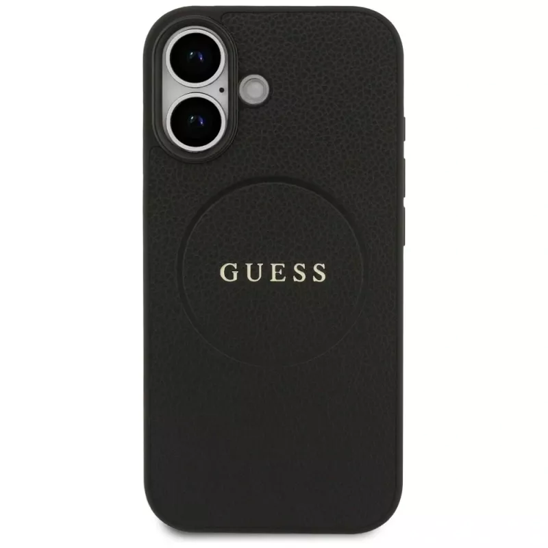 Guess Grained Ring MagSafe Case for iPhone 17 - Black
