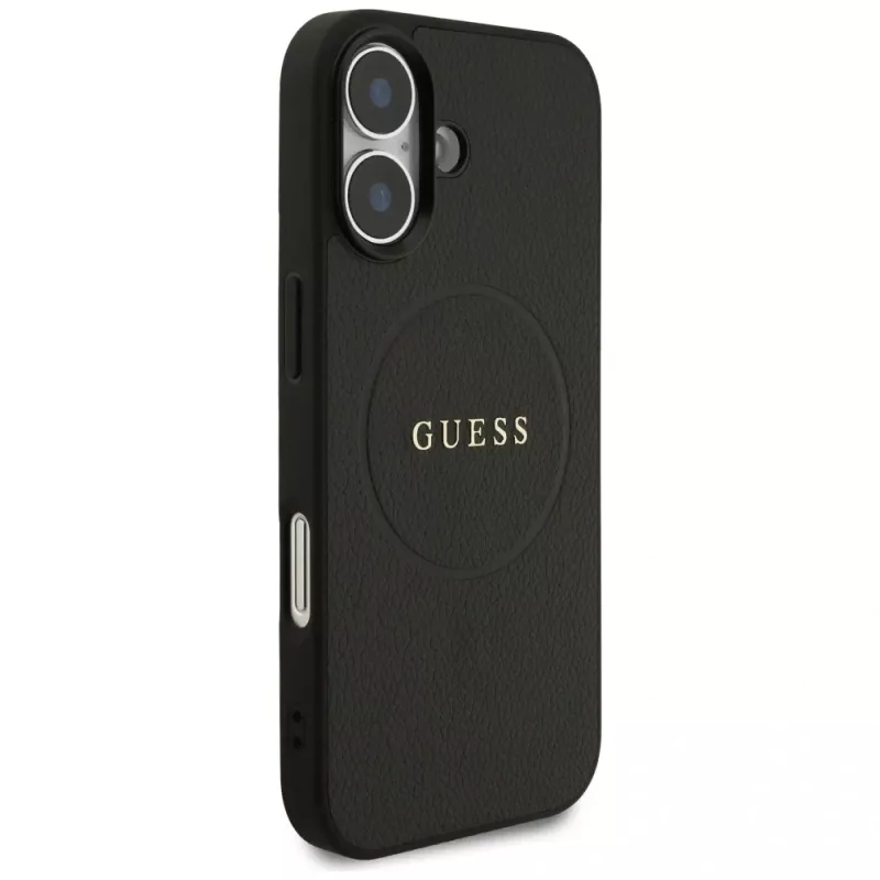 Guess Grained Ring MagSafe Case for iPhone 17 - Black