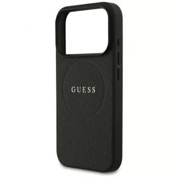 Guess Grained Ring MagSafe Case iPhone 17 Pro Max (Melns)