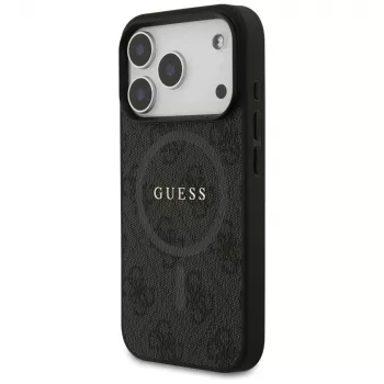 Guess 4G Ring Classic Logo Macīgais MacSafe Macītis iPhone 17 Pro (Melns)
