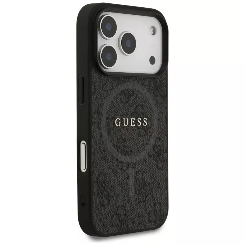 Guess 4G Ring Classic Logo Macīgais MacSafe Macītis iPhone 17 Pro (Melns)