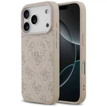 Guess 4G Ring Classic Logo MacSafe maciņš iPhone 17 Pro rozā krāsā