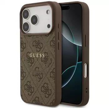 Guess 4G Ring Classic Logo MagSafe Back Cover Apple iPhone 17 Pro, Brūns