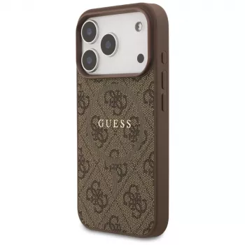 Guess 4G Ring Classic Logo MagSafe Back Cover Apple iPhone 17 Pro, Brūns