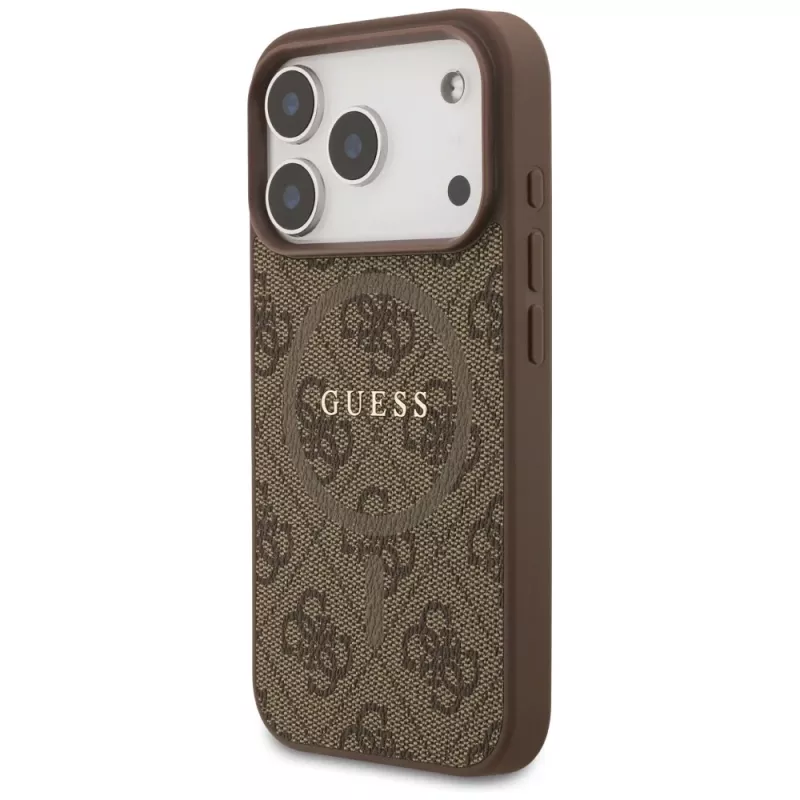 Guess 4G Ring Classic Logo MagSafe Back Cover Apple iPhone 17 Pro, Brūns