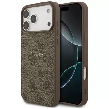 Guess 4G Ring Classic Logo Macīgais Vāciņš iPhone 17 Pro Max (Brūns)