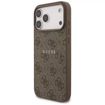 Guess 4G Ring Classic Logo Macīgais Vāciņš iPhone 17 Pro Max (Brūns)