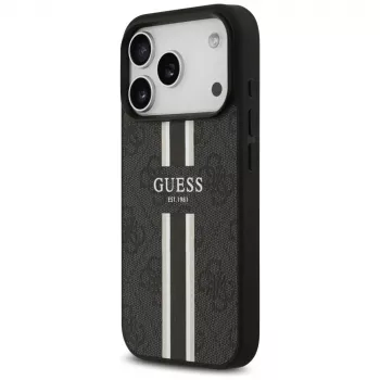 Guess 4G Printed Stripes MacSafe Macīgs Vāciņš iPhone 17 Pro (Melns)