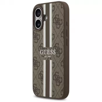 Guess 4G Printed Stripes MagSafe apvalks iPhone 17 (brūns)