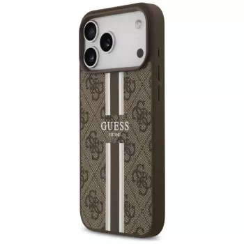 Guess 4G Printed Stripes MacSafe Macītis iPhone 17 Pro Max (Brūns)