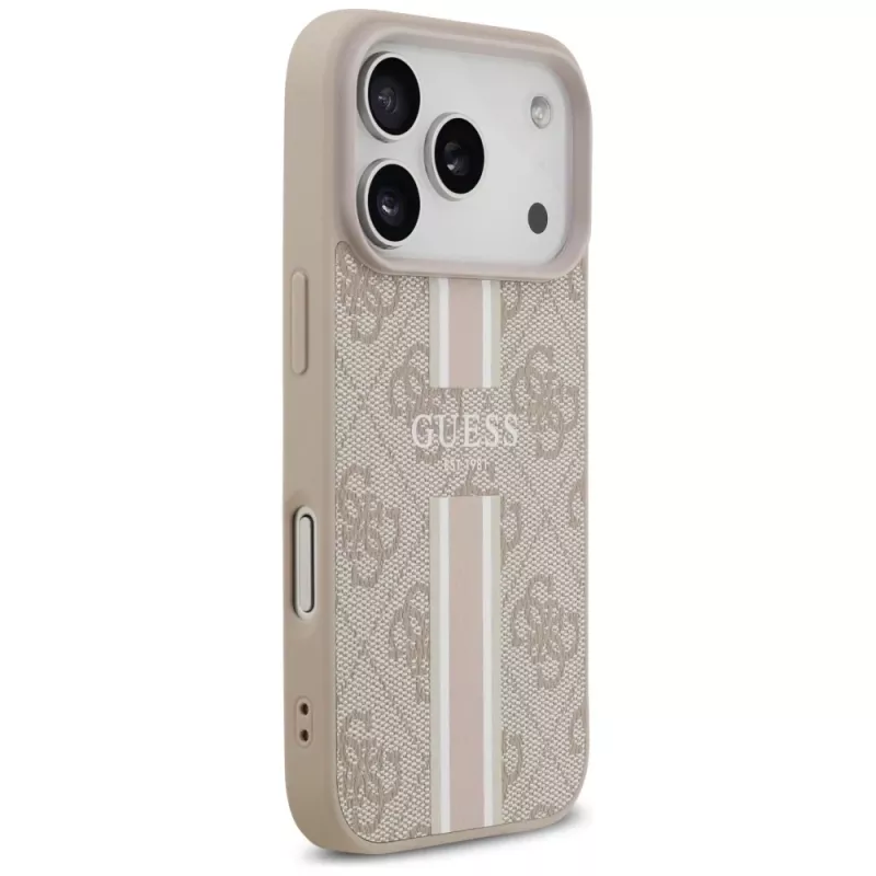Guess 4G Printed Stripes MagSafe Case for iPhone 17 Pro (Rozā)