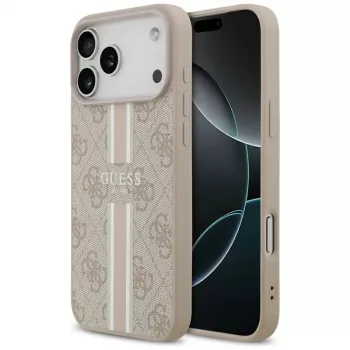 Guess 4G Printed Stripes MagSafe Case iPhone 17 Pro Max (Rozā)