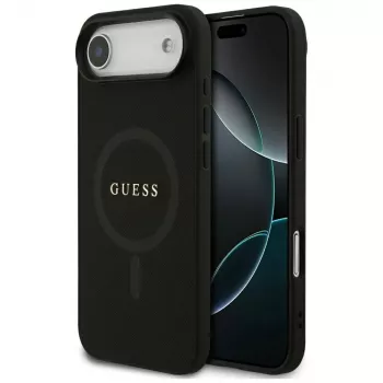 Guess Saffiano Classic Logo MacCase iPhone Air, Melns