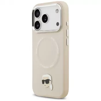 KARL LAGERFELD Karl Pin MagSafe Back Cover Apple iPhone 15 Pro Max, bēšs