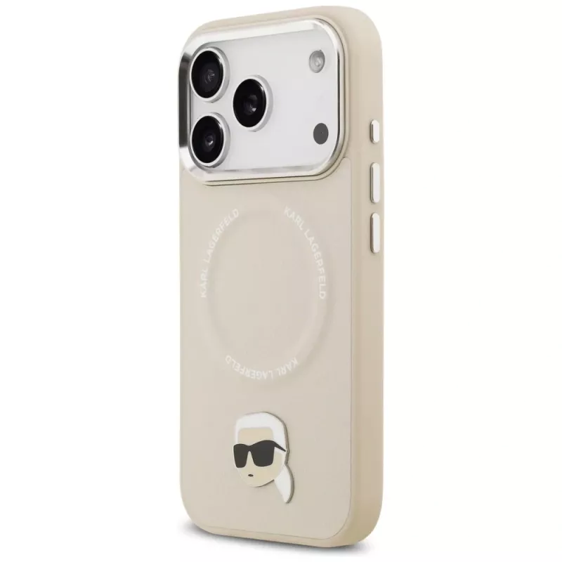 KARL LAGERFELD Karl Pin MagSafe Back Cover Apple iPhone 15 Pro Max, bēšs