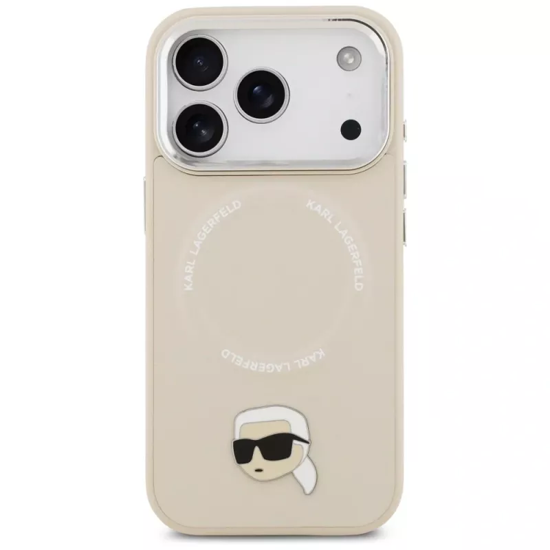 KARL LAGERFELD Karl Pin MagSafe Back Cover Apple iPhone 15 Pro Max, bēšs