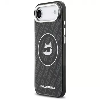 Karl Lagerfeld IML Choupette Head Logo MagSafe vāciņš Apple iPhone Air - melns