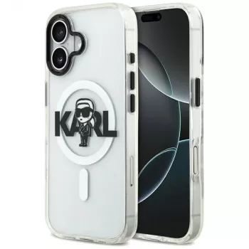 KARL LAGERFELD IML Karl Sketch Logo MagSafe Case for Apple iPhone 17 Transparent