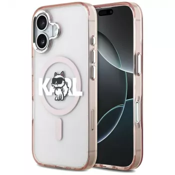 Karl Lagerfeld IML Choupette Sketch Logo MacSafe Macītis iPhone 17, Rozā