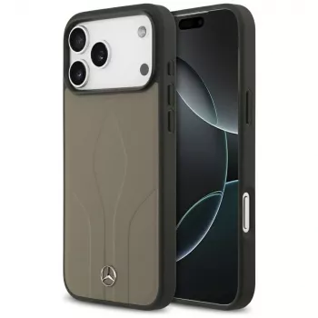Mercedes Leather The Move MacSafe Macītis iPhone 17 Pro Max Taupe