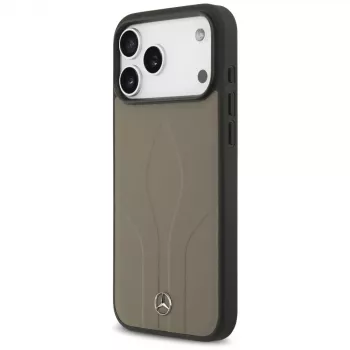 Mercedes Leather The Move MacSafe Macītis iPhone 17 Pro Max Taupe
