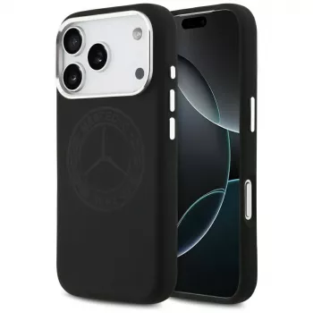 Mercedes Silicone Vintage Logo MacSafe Macītis iPhone 17 Pro Melns