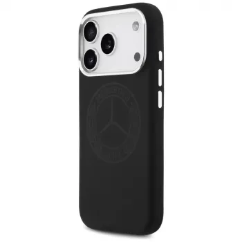 Mercedes Silicone Vintage Logo MacSafe Macītis iPhone 17 Pro Melns