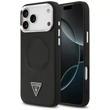 Guess Triangle Logo Maciešu futrālis Apple iPhone 17 Pro (Melns)