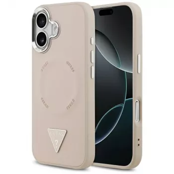 Guess Triangle Logo MacSafe Macītis iPhone 17 (Rozā)