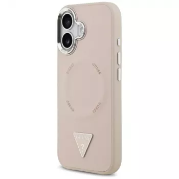Guess Triangle Logo MacSafe Macītis iPhone 17 (Rozā)