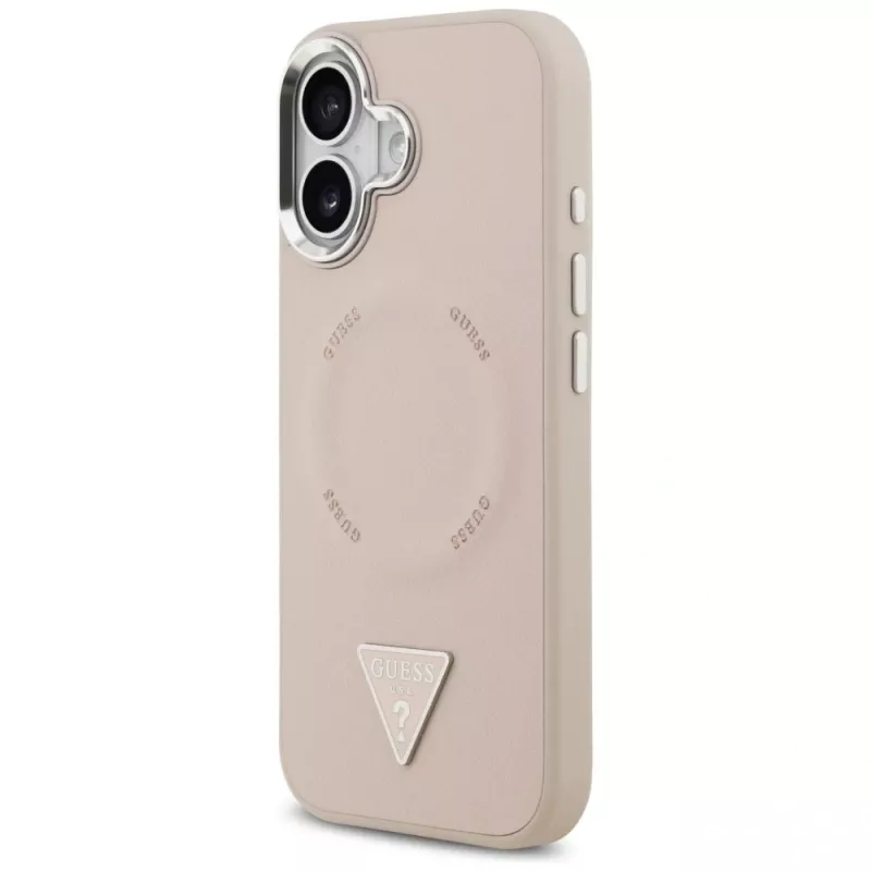 Guess Triangle Logo MacSafe Macītis iPhone 17 (Rozā)