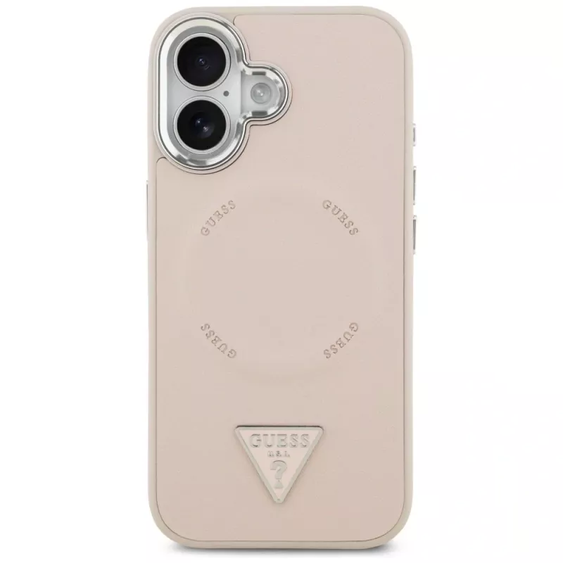 Guess Triangle Logo MacSafe Macītis iPhone 17 (Rozā)