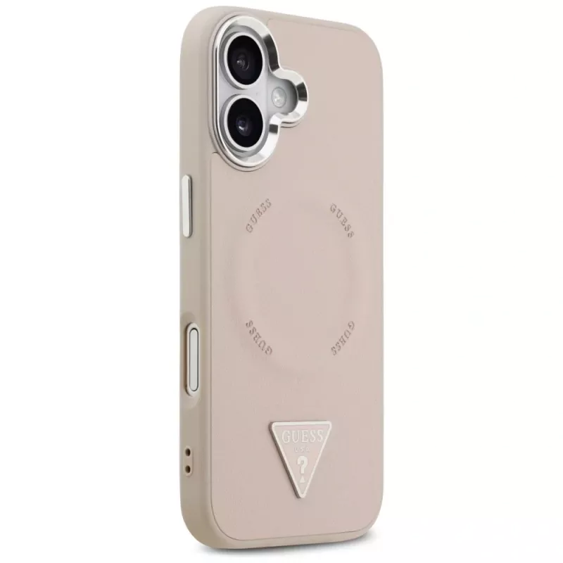 Guess Triangle Logo MacSafe Macītis iPhone 17 (Rozā)