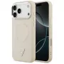 Guess Triangle Logo MagSafe apvalks ar magnētisko stiprinājumu Apple iPhone 17 Pro - bēšā krāsā