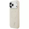 Guess Triangle Logo MagSafe apvalks ar magnētisko stiprinājumu Apple iPhone 17 Pro - bēšā krāsā