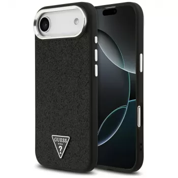 Guess Glitter Triangle Logo MagSafe Case for iPhone Air Black
