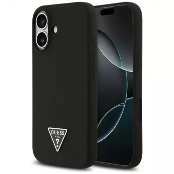 Guess Silicone Triangle Logo MacSafe Macītis iPhone 17 Melns