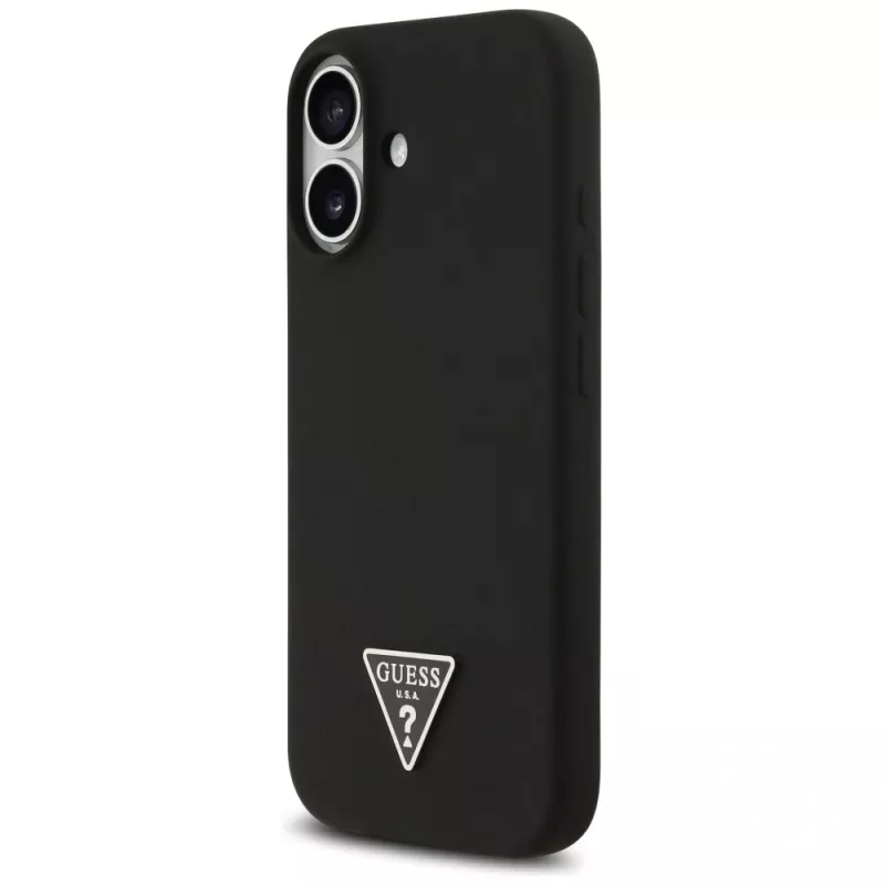 Guess Silicone Triangle Logo MacSafe Macītis iPhone 17 Melns