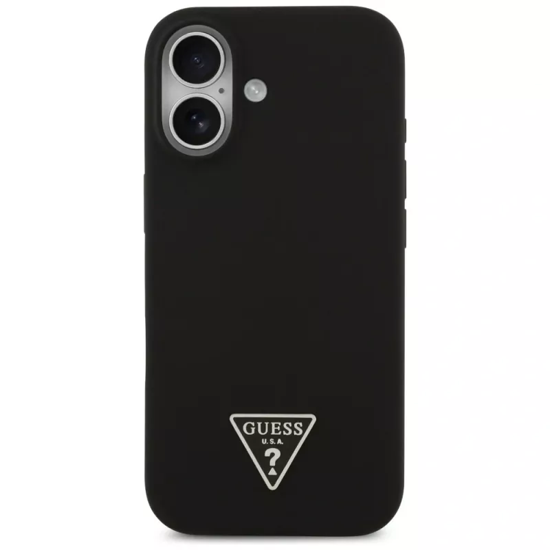 Guess Silicone Triangle Logo MacSafe Macītis iPhone 17 Melns