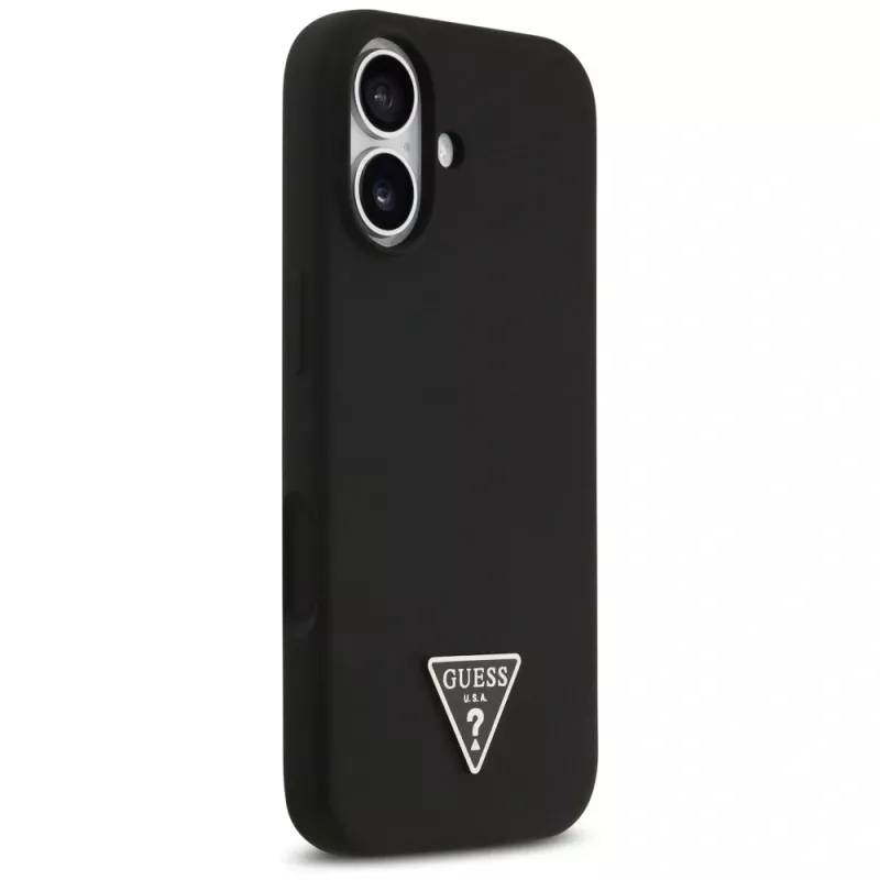 Guess Silicone Triangle Logo MacSafe Macītis iPhone 17 Melns