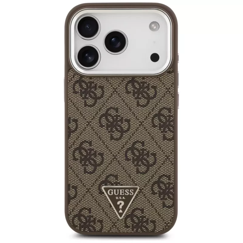 Guess 4G Triangle Logo MagSafe Maciņš iPhone 17 Pro (Brūns)