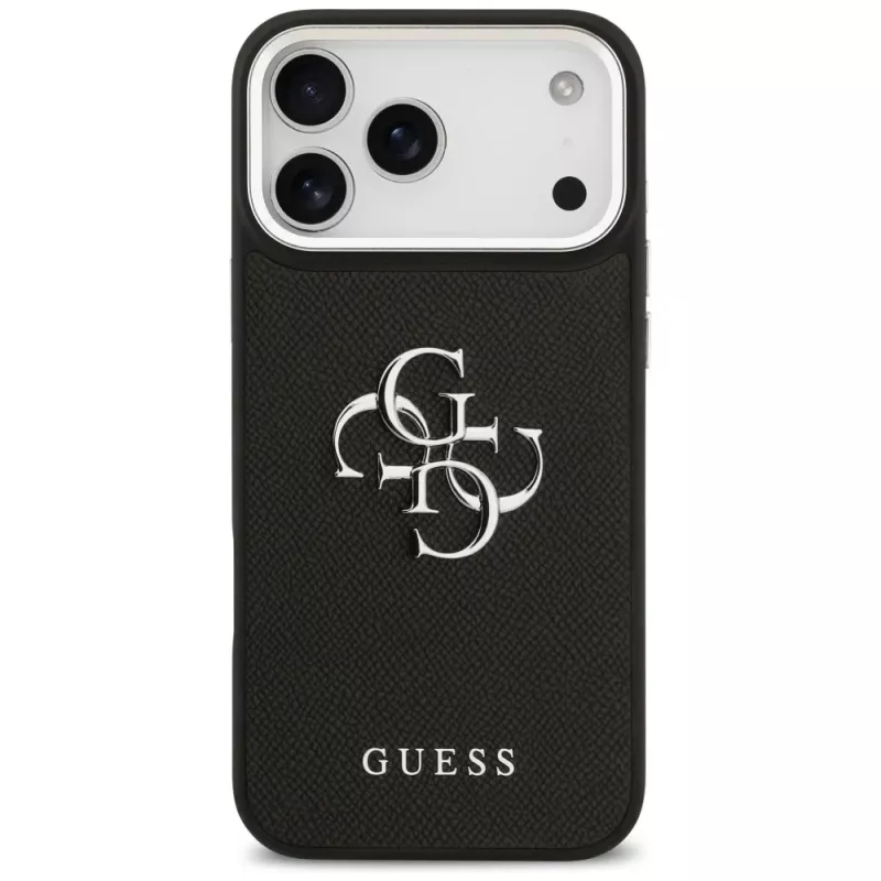 Guess Grained Big 4G Classic Logo Maciņš iPhone 17 Pro Max - Melns