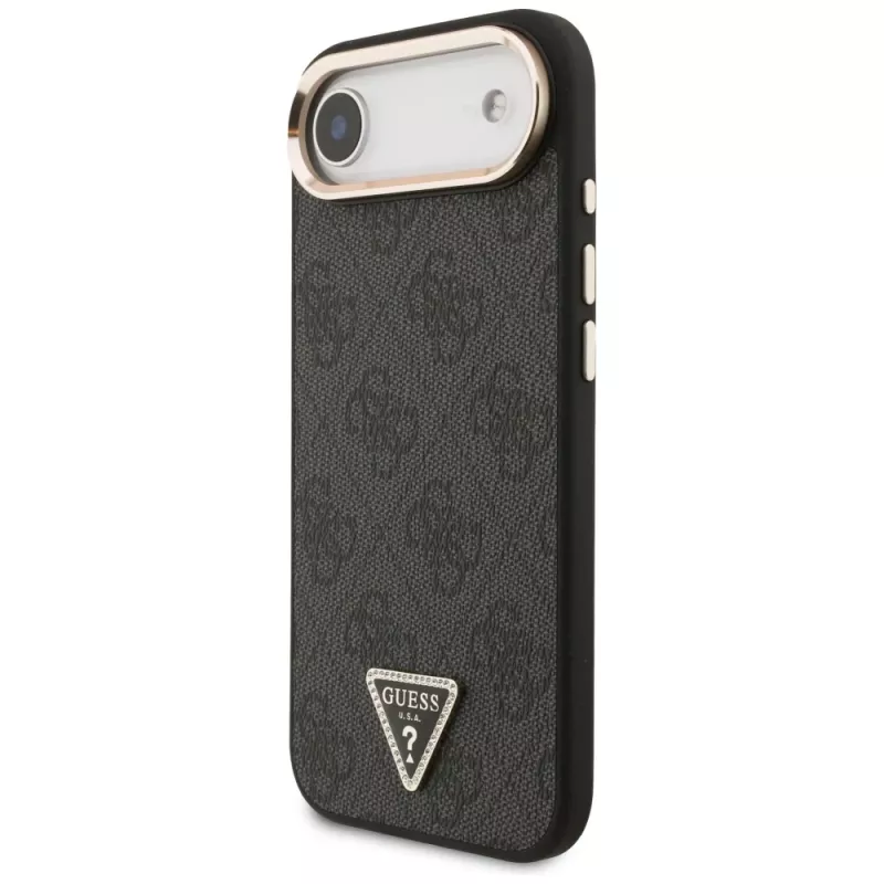 Guess 4G Triangle Logo MagSafe apvalks iPhone Air, melns/zelta