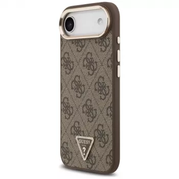 Guess 4G Triangle Logo MagSafe Case for iPhone Air, Brown/Gold