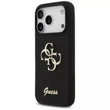 Guess Silicone Big 4G Script Case for iPhone 17 Pro Black