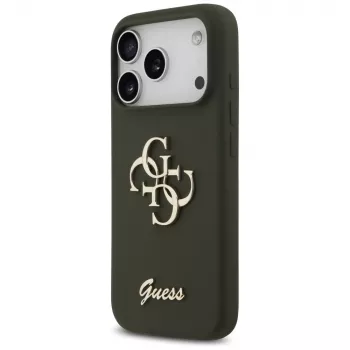 Guess Silicone Big 4G Script Case for iPhone 17 Pro - Khaki