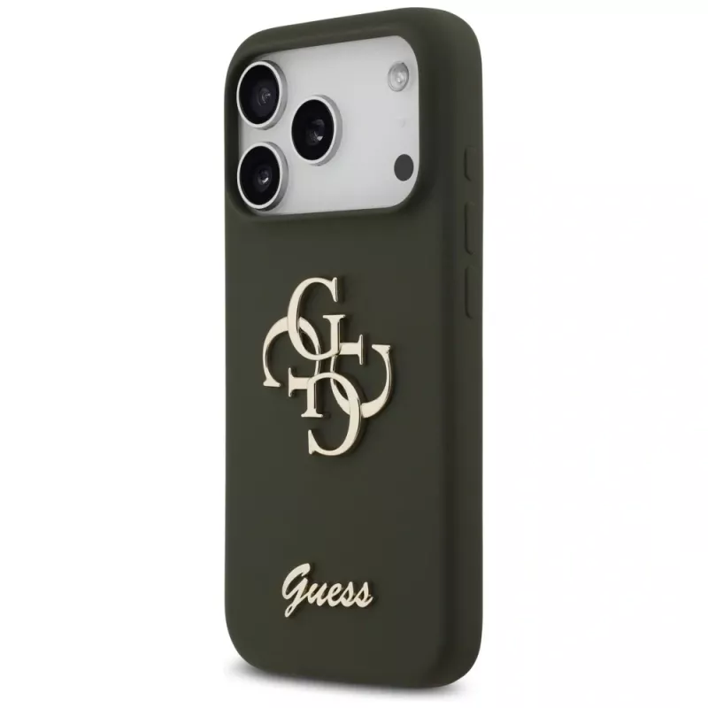 Guess Silicone Big 4G Script Case for iPhone 17 Pro - Khaki