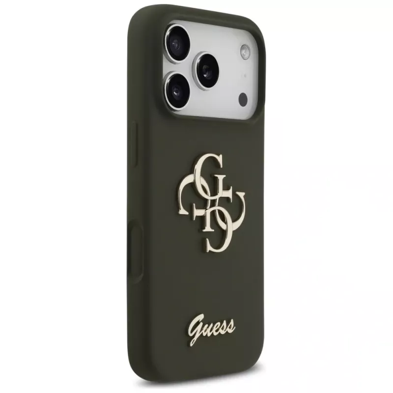 Guess Silicone Big 4G Script Case iPhone 17 Pro Max Khaki